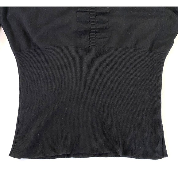 Express Textured Design Turtleneck Sweater Womens Medium Black Soft Empire Waist - Picture 3 of 12